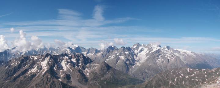 Les Ecrins et la Meije depuis le Grand Galibier 
